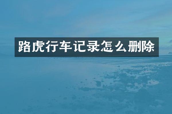 路虎行车记录怎么删除