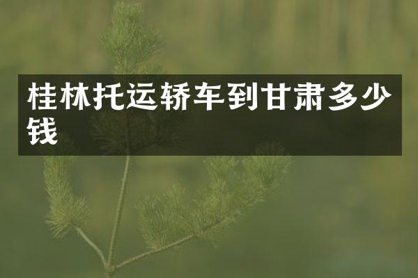 桂林托运轿车到甘肃多少钱