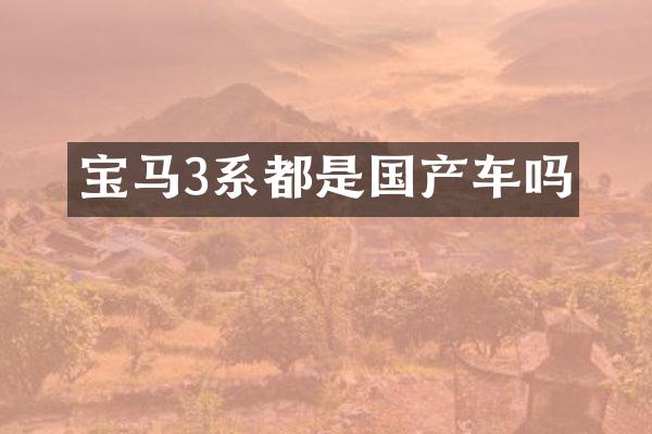 宝马3系都是国产车吗