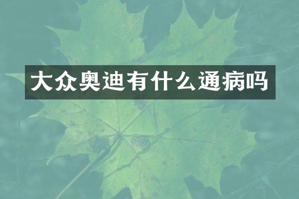 大众奥迪有什么通病吗