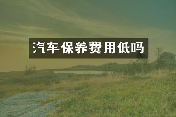 汽车保养费用低吗