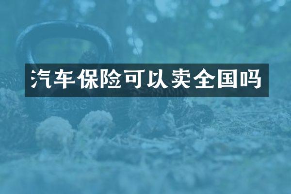 汽车保险可以卖全国吗