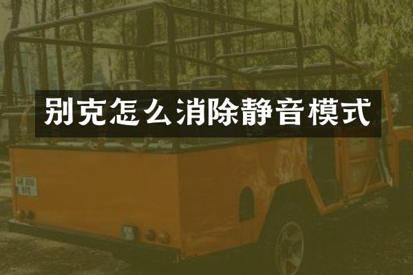 别克怎么消除静音模式