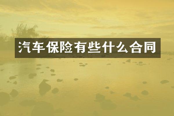 汽车保险有些什么合同