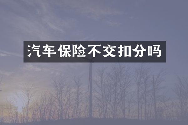 汽车保险不交扣分吗