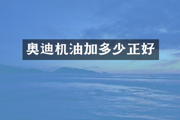 奥迪机油加多少正好