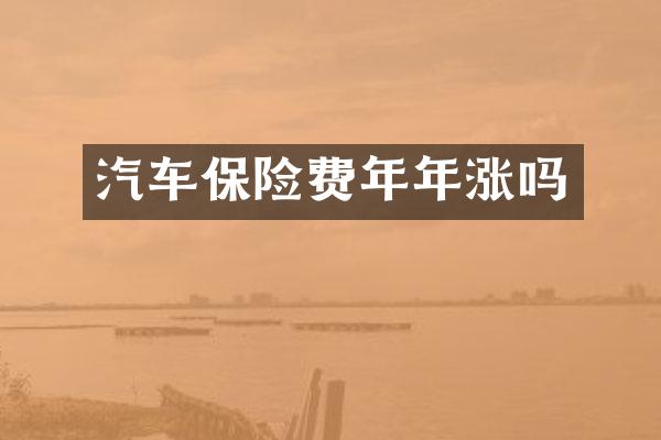 汽车保险费年年涨吗