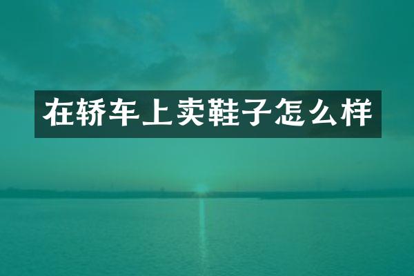 在轿车上卖鞋子怎么样