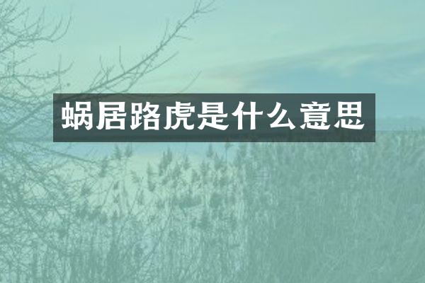 蜗居路虎是什么意思
