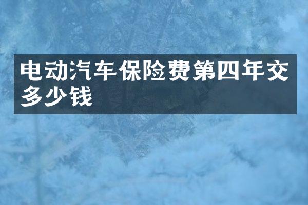 电动汽车保险费第四年交多少钱