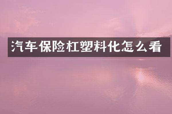 汽车保险杠塑料化怎么看