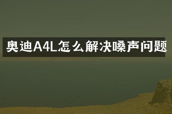 奥迪A4L怎么解决嗓声问题