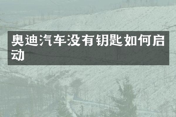 奥迪汽车没有钥匙如何启动