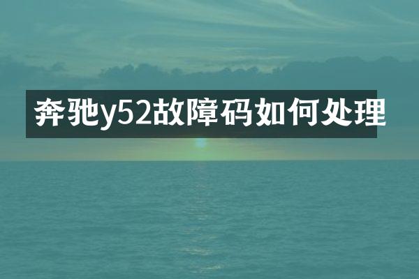 奔驰y52故障码如何处理