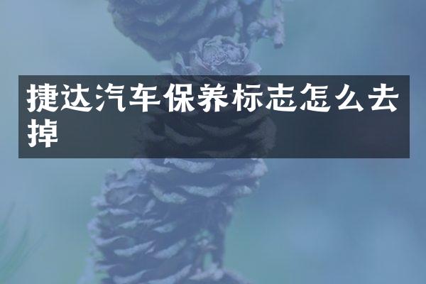捷达汽车保养标志怎么去掉