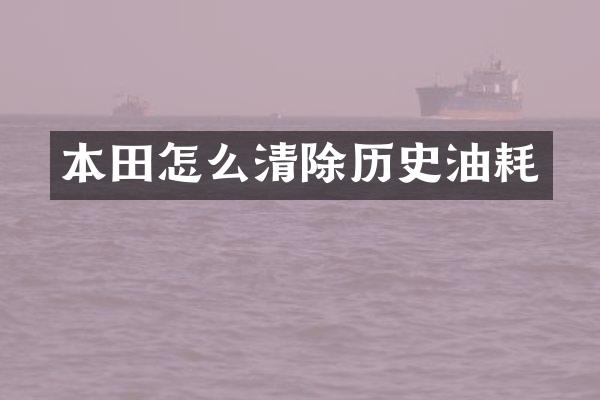 本田怎么清除历史油耗