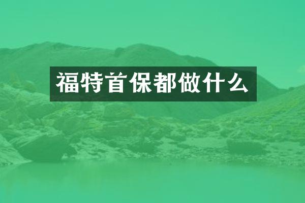 福特首保都做什么