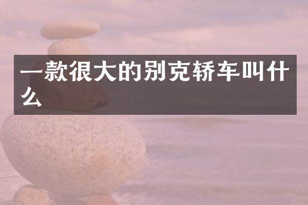 一款很大的别克轿车叫什么