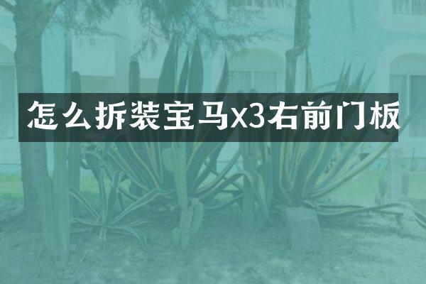 怎么拆装宝马x3右前门板