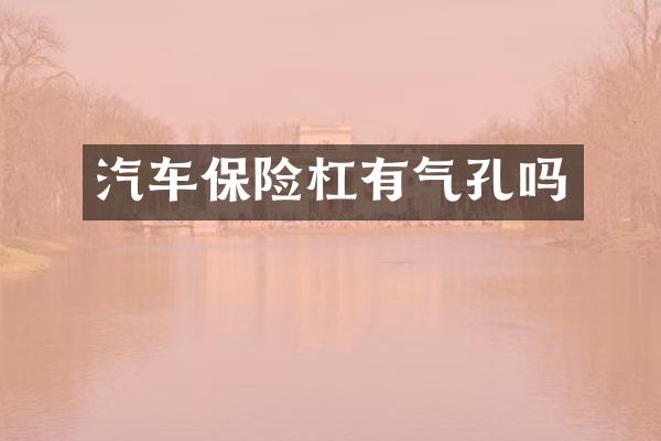 汽车保险杠有气孔吗