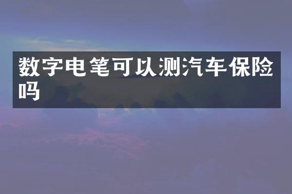 数字电笔可以测汽车保险吗