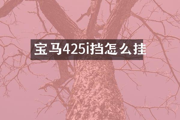 宝马425i挡怎么挂