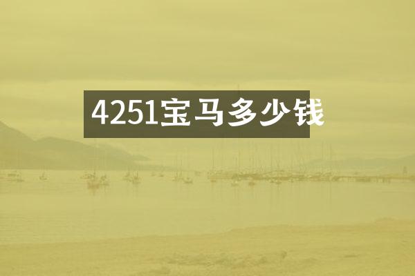 4251宝马多少钱