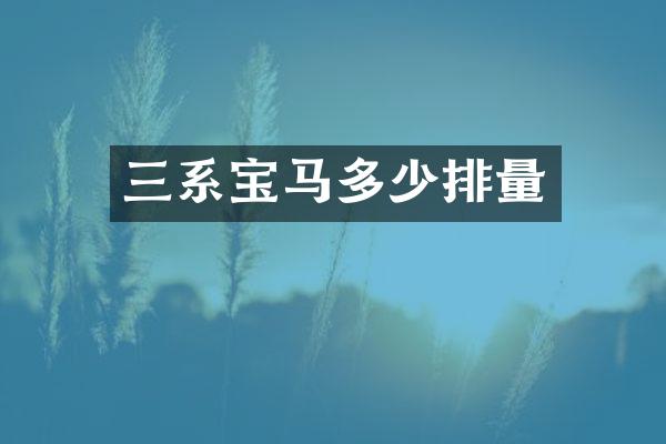 三系宝马多少排量