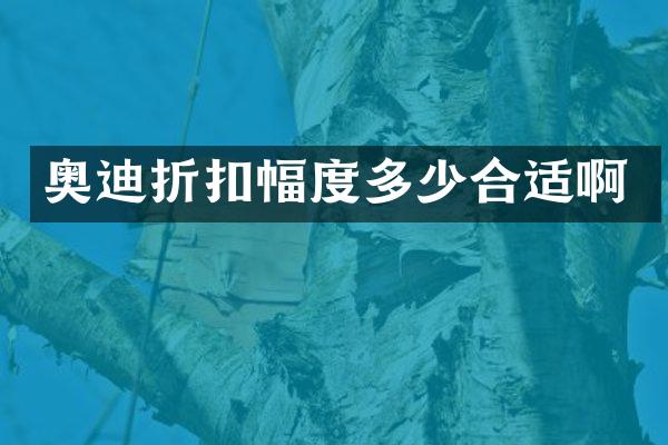 奥迪折扣幅度多少合适啊