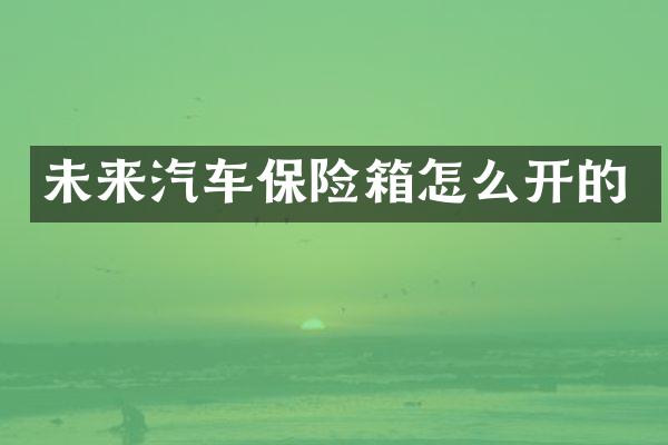 未来汽车保险箱怎么开的