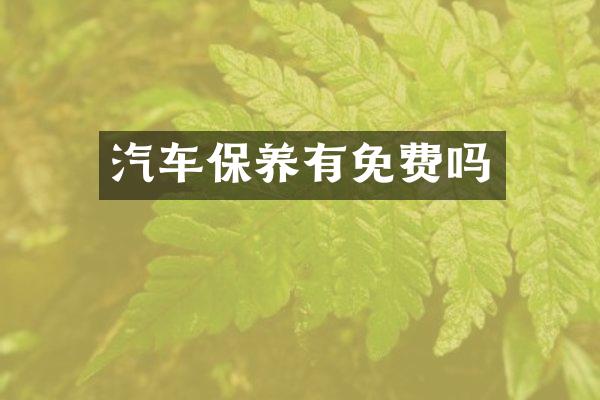汽车保养有免费吗