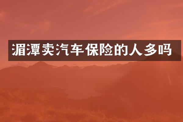 湄潭卖汽车保险的人多吗
