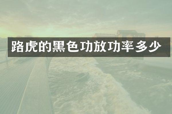 路虎的黑色功放功率多少