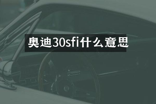 奥迪30sfi什么意思