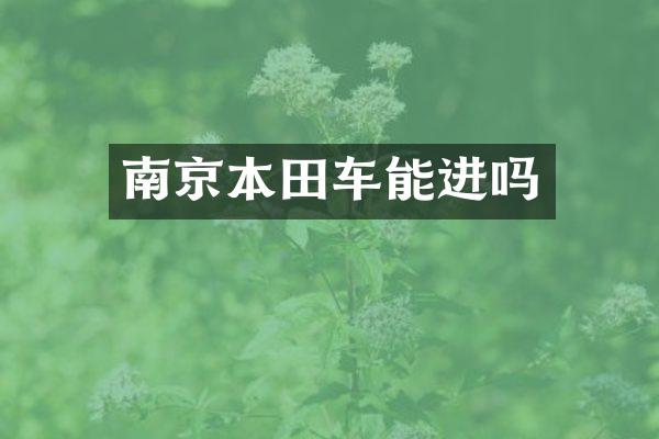 南京本田车能进吗