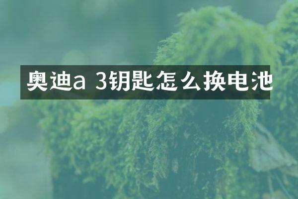 奥迪a 3钥匙怎么换电池