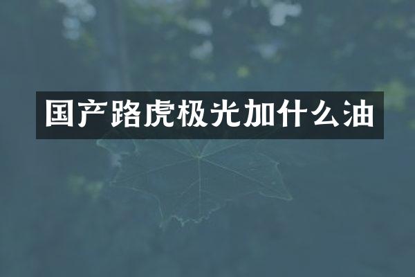 国产路虎极光加什么油