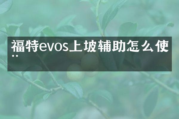 福特evos上坡辅助怎么使用