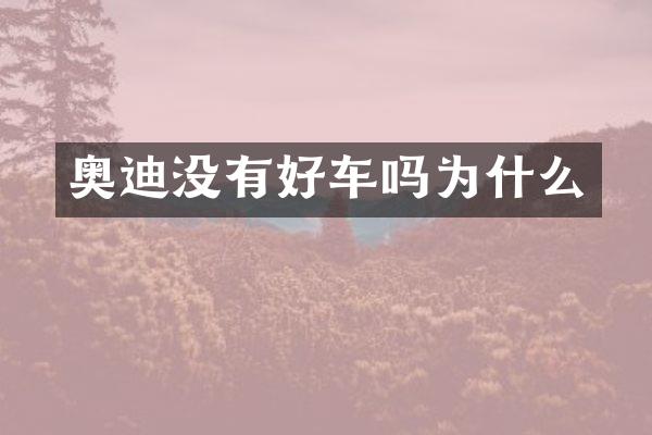 奥迪没有好车吗为什么