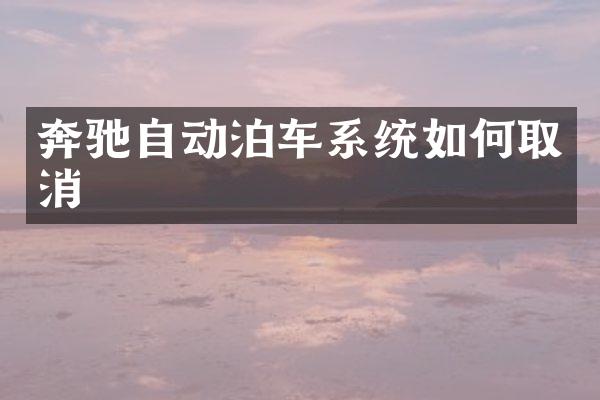 奔驰自动泊车系统如何取消