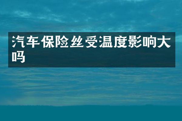 汽车保险丝受温度影响大吗