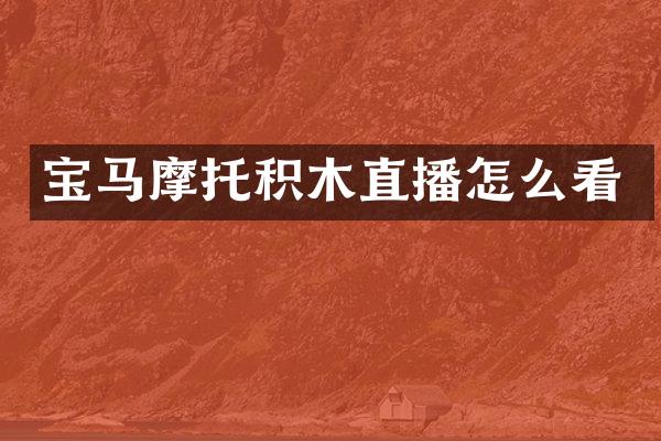 宝马摩托积木直播怎么看