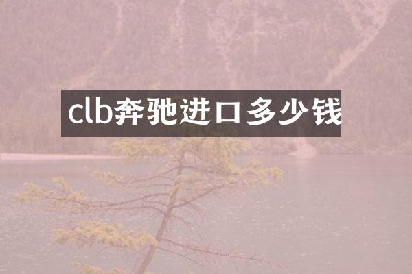 clb奔驰进口多少钱