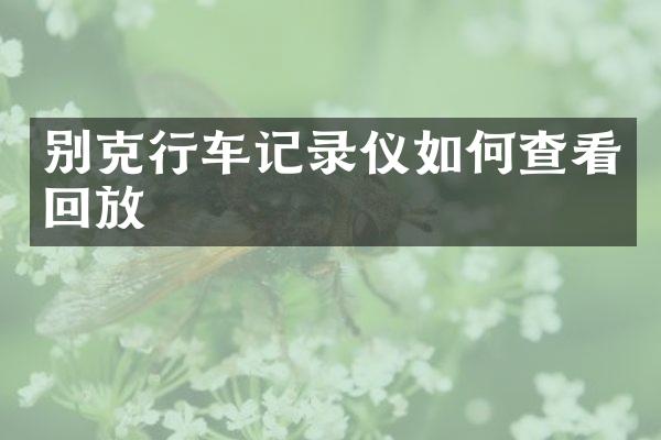 别克行车记录仪如何查看回放