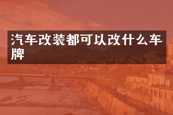 汽车改装都可以改什么车牌