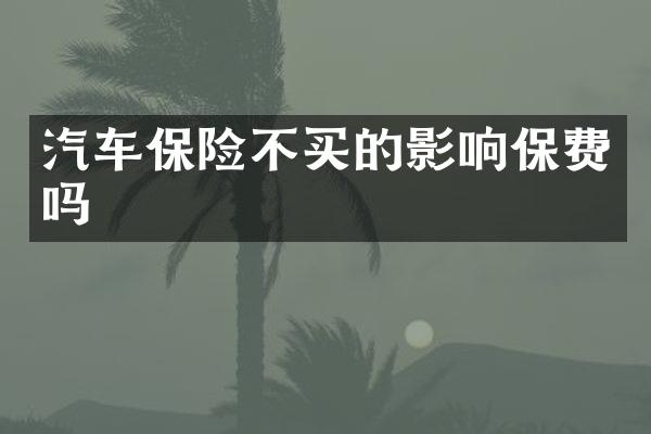 汽车保险不买的影响保费吗