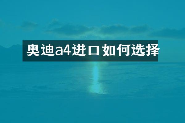 奥迪a4进口如何选择