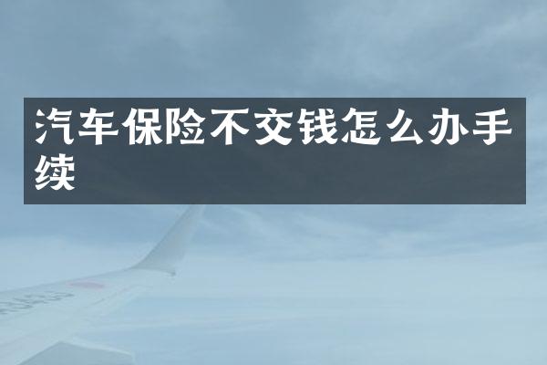 汽车保险不交钱怎么办手续
