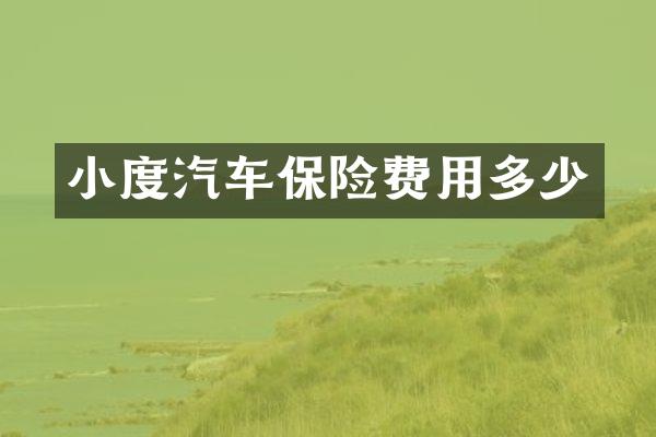 小度汽车保险费用多少