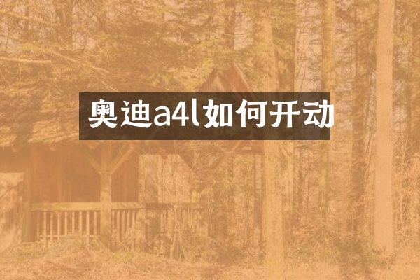 奥迪a4l如何开动